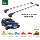 For Volvo V40 Estate 1995-2004 Roof Rack Cross Bar Raised Rail Alu Silver-2