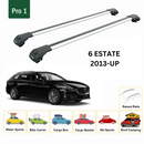 For Mazda 6 Estate 2013-2016 Roof Rack Cross Bars Raised Rail Alu Silver-2