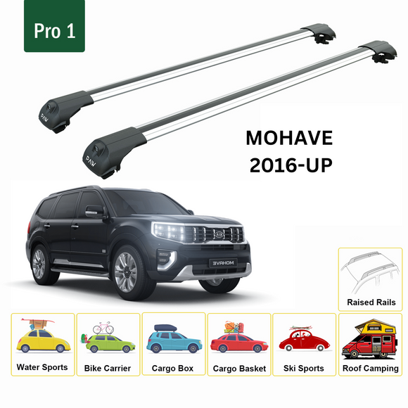 111. Kompatibel mit abschließbaren Aluminium-Dachträgern für Fahrzeuge mit Standarddach Toros Pro 1 Silver