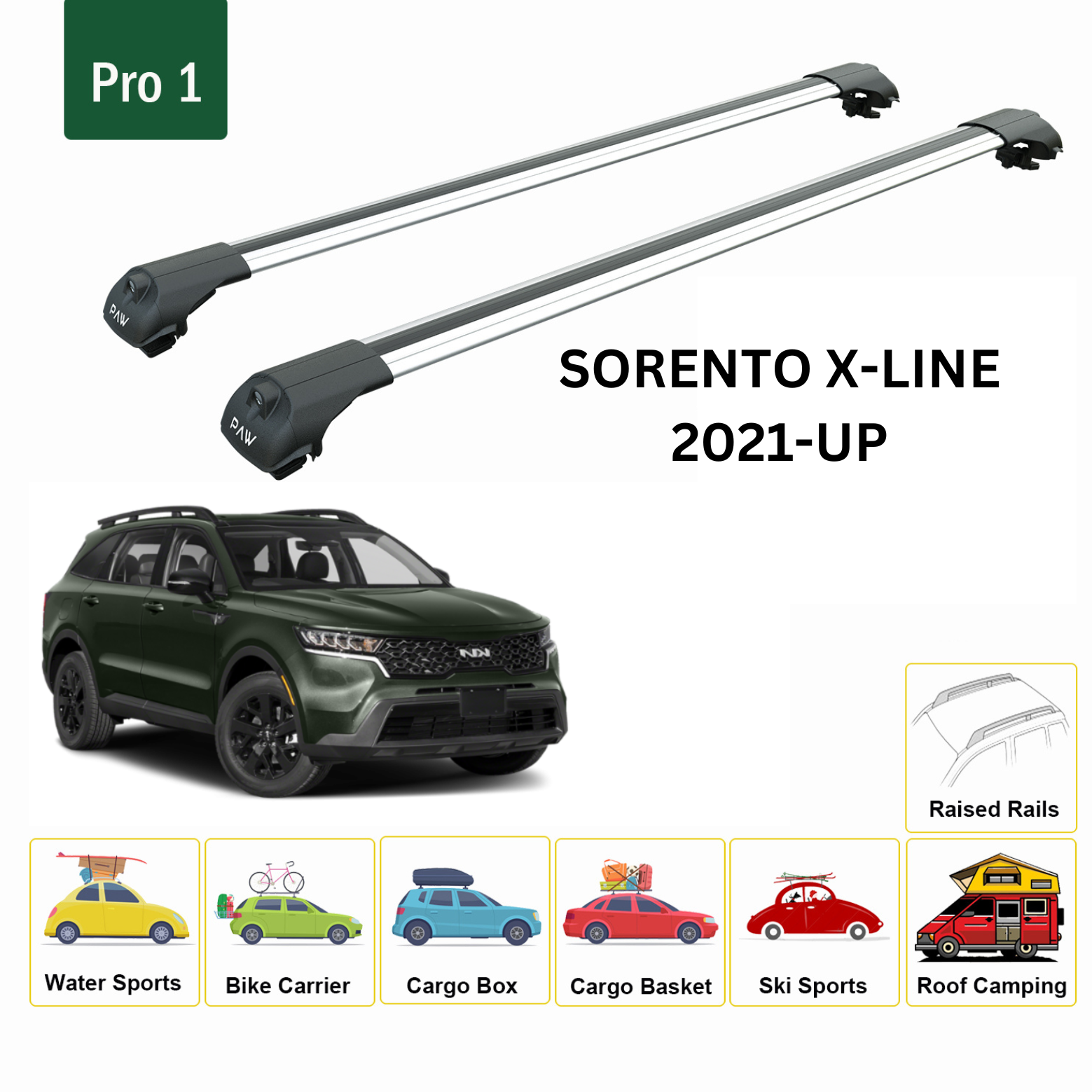 Kia Roof Racks Side Rails Carriers Boxes | Toros Trade LLC