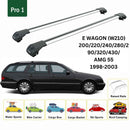 For Mercedes E-Class W210 Wagon 1995-2003 Roof Rack Cross Bars Raised Rail Silver-2