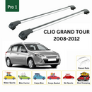Für Renault Clio Grand Tour 2008–2012 Dachträgersystem, Aluminium-Querstange, Metallhalterung, normales Dach, Silber-2