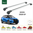 For Nissan Kicks 2018-2024 Roof Rack Cross Bars Metal Bracket Flush Rail Alu Silver-2