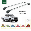 For Chevrolet S10 Max 2022-2025 Roof Rack Cross Bars Metal Bracket Raised Rail Alu Silver-2