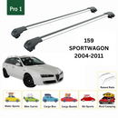 For Alfa Romeo 159 Sportwagon 2004-2011 Roof Rack Cross Bars Metal Bracket Raised Rail Alu Silver-2