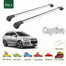 For Chevrolet Captiva 2006-2011 Roof Rack Cross Bars Metal Bracket Raised Rail Alu Black-2