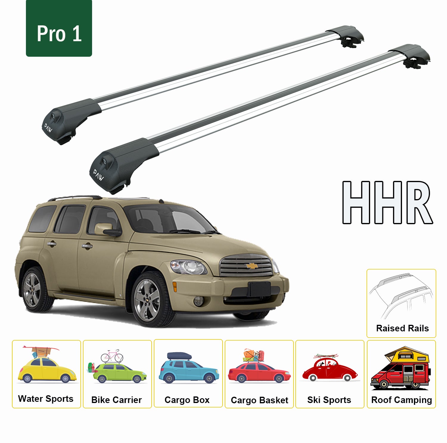 For Chevrolet HHR 2006-2011 Roof Rack Cross Bars Metal Bracket