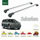 For Chevrolet Suburban 2000-2020 Roof Rack Cross Bars Metal Bracket Raised Rail Alu Silver-2