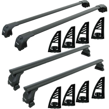 For Hyundai Santa Cruz 2017-2025 Bed Rack, Roof Rack and 8-Piece Load Stop Alu Black
