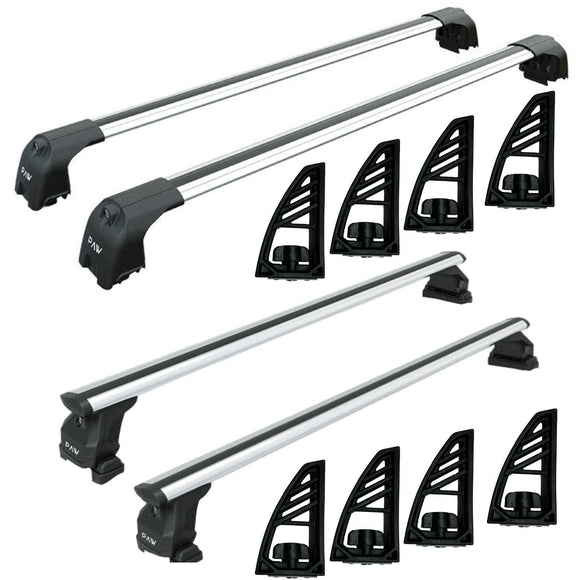 For Hyundai Santa Cruz 2017-2025 Bed Rack, Roof Rack and 8-Piece Load Stop Alu Silver