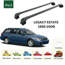 For Subaru Legacy Estate 2003-2009 Type 2 Roof Rack Cross Bars Flush Rail Alu Black-2