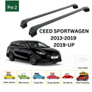 For Kia Ceed Sportswagon 2013-2018 Roof Rack Cross Bars Flush Rail Alu Black-2