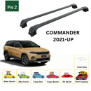 For Jeep Commander 2021-2025 Roof Rack Cross Bars Flush Rail Alu Black-2