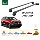 For Kia Sportage 2010-2016 Roof Rack Cross Bars Flush Rail Alu Black-2