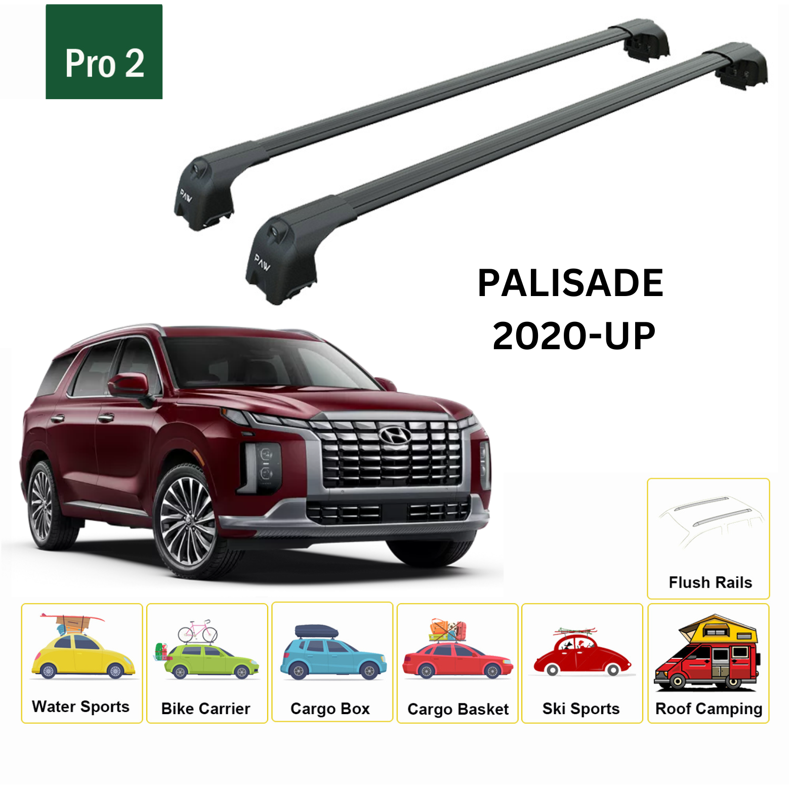 Roof Cargo Box Palisade Roof Rails Hyundai Cars Roof Rack For