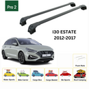 For Hyundai i30 Estate 2012-2017 Roof Rack Cross Bars Flush Rail Alu Black-2