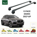 Für Jaguar F-Pace 2016-Up Dachträgersystem, Aluminium-Querstange, Metallhalterung, abschließbar, Silber-2