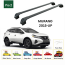 For Nissan Murano 2015-2024 Roof Rack Cross Bars Metal Bracket Flush Rail Alu Black-2