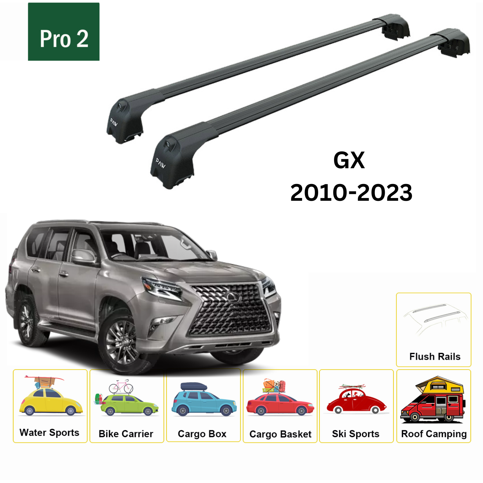 Gx460 roof rack cross bars 2025