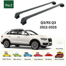 For Audi Q3 2011-2015 Roof Rack Cross Bars Flush Rails Alu Black-2