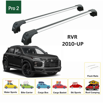 For Mitsubishi RVR 2010-2025 Roof Rack Cross Bars Flush Rail Alu Silver - 0