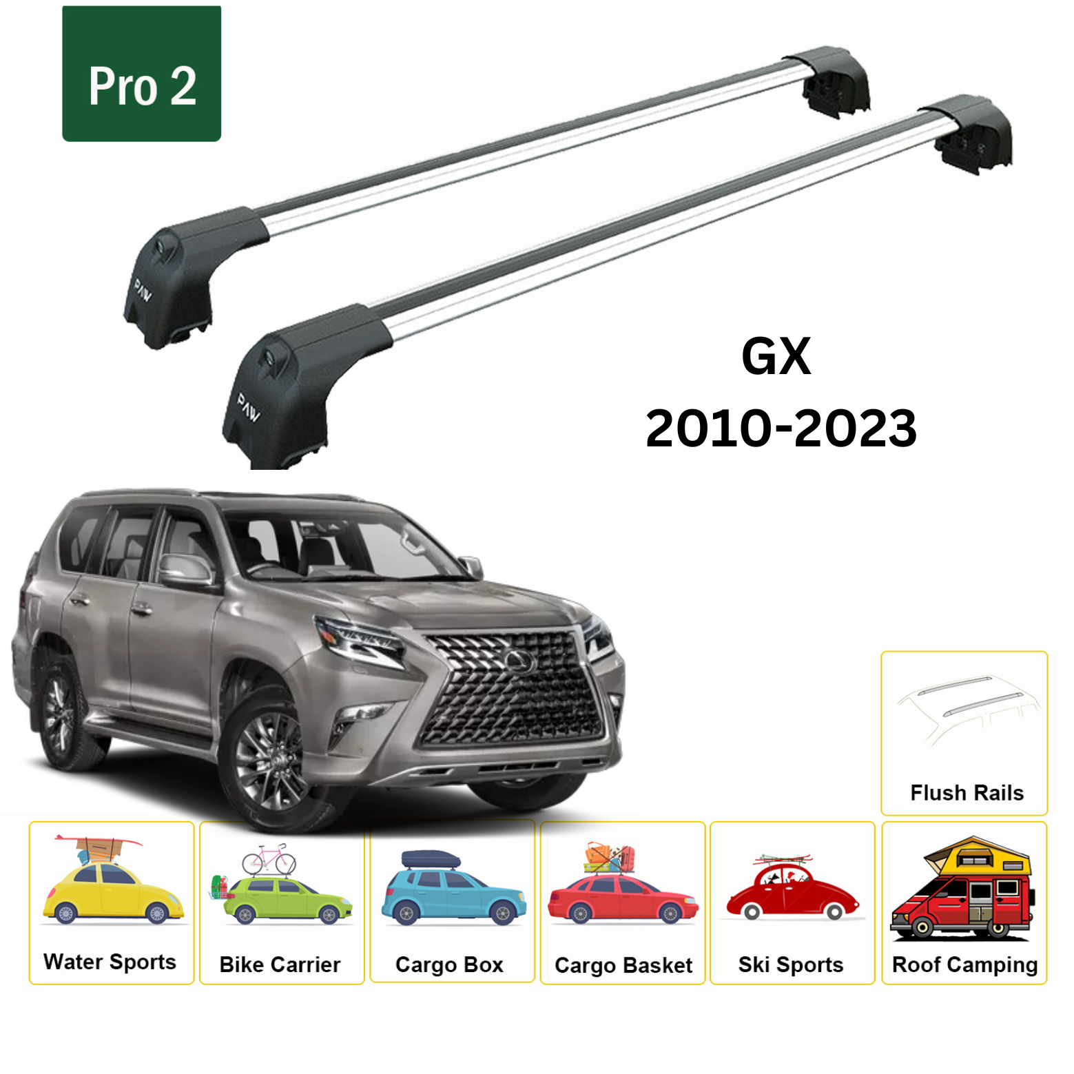 Lexus gx 460 roof rack cross bars deals