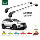 For Nissan Murano 2015-2024 Roof Rack Cross Bars Metal Bracket Flush Rail Alu Silver-2