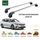 For Kia Optima Sportwagon 2018-2025 Roof Rack Cross Bars Flush Rail Alu Silver-2