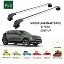 For Kia Niro 2017-2022 Roof Rack Cross Bars Flush Rail Alu Silver-2