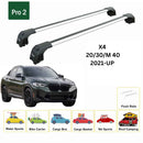 For Bmw X4 (G02) 2019-2025 Roof Rack Cross Bars Flush Rail Alu Silver-2