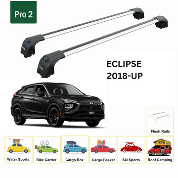 For Mitsubishi Eclipse Cross 2018-2025 Roof Rack Cross Bars Flush Rail Alu Silver - 0