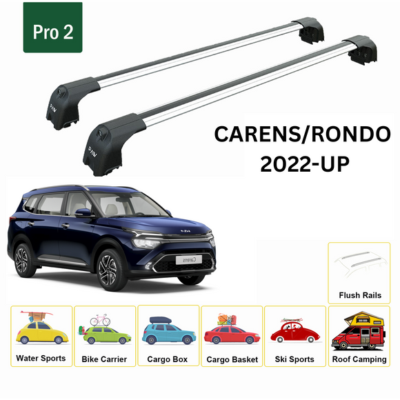 For KIA Carens Rondo 2022-2025 Roof Rack Cross Bars Flush Rail Alu Silver