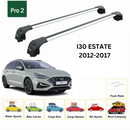 For Hyundai i30 Estate 2012-2017 Roof Rack Cross Bars Flush Rail Alu Silver-2