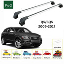 For Audi Q5 2009-2017 Roof Rack Cross Bars Flush Rails Alu Silver-2