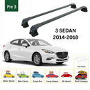 For Mazda Mazda3 Sedan (2014-2018) Roof Rack Cross Bars Fix Point, Black-2