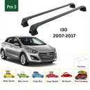 For Hyundai i30 2007-2012 Roof Rack Cross Bars Fix Point Alu Black-2
