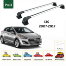 For Hyundai i30 2007-2012 Roof Rack Cross Bars Fix Point Alu Silver-2