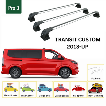 Für Ford Transit Dachträger, Querträger, Dachträger, 3 Stück, Alu-Silber ab 2014 - 0