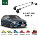 For Mercedes Benz B W247 2018-2025 Roof Rack Cross Bars Fix Point Alu Silver-2