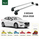 333. Kompatibel mit abschließbaren Aluminium-Dachträgern für Fahrzeuge mit Standarddach Toros Pro 3 Silver-2