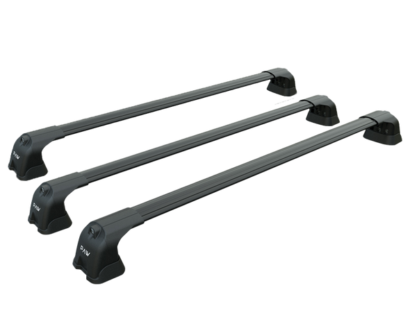 For Ford Transit Custom LWB 2013-2023 Roof Rack Cross Bars 3-Fix Point Alu Black