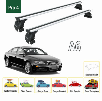 For Audi A6/S6/RS6 C6 Sedan 2005-2011 Roof Rack Cross Bars Normal Roof Alu Silver - 0