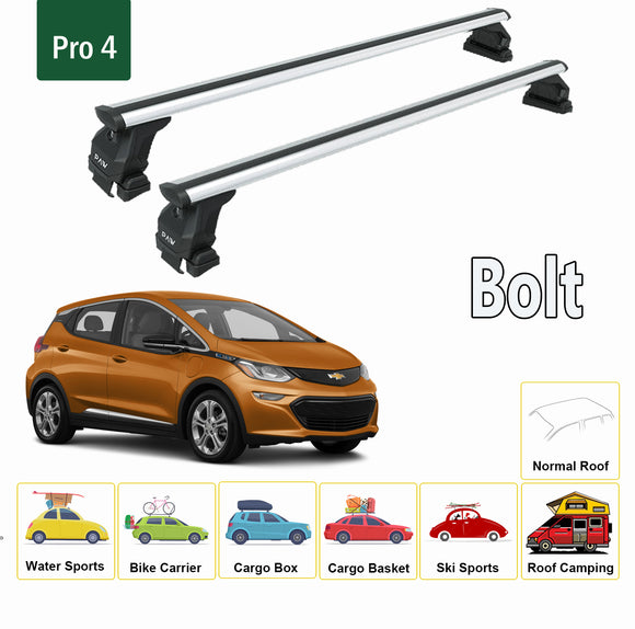 For Chevrolet Bolt / Bolt EV 2017-2025 Roof Rack Cross Bars Normal Roof Alu Black