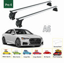 For Audi A6 C8 Sedan 2018-2025 Roof Rack Cross Bars Normal Roof Alu Black-2