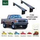 For Ford F-150 (1987-1996) Cross Bars Rain Gutter, Black-2