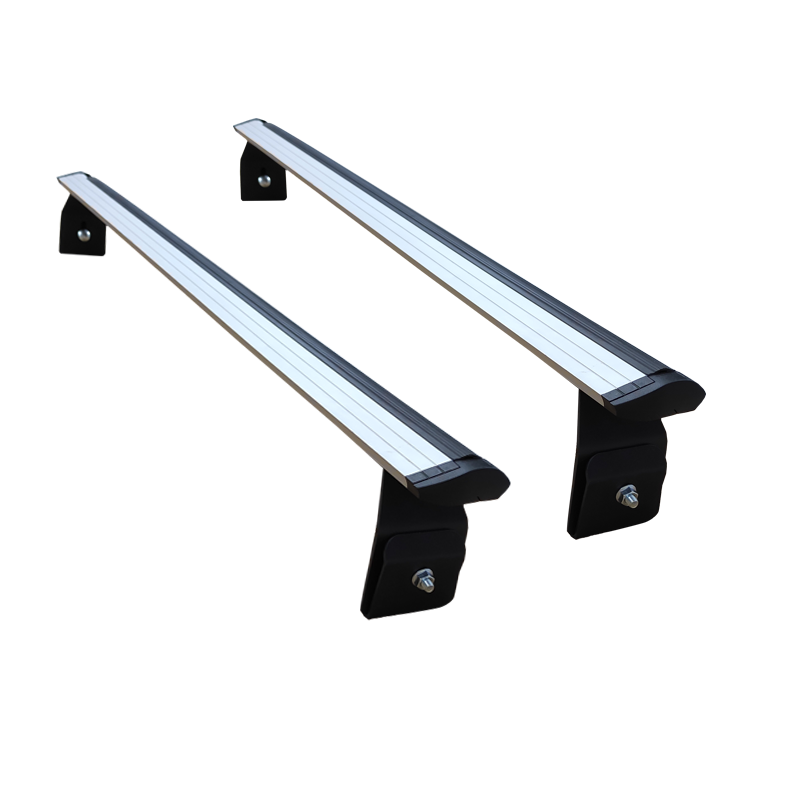 For GMC Savana 2000-2021 Roof Rack Cross Bars Metal Bracket Rain Gutters Alu Silver