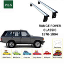 For Land Rover Range Rover Classic 1970-1994 Cross Bars Rain Gutter Alu Silver-2