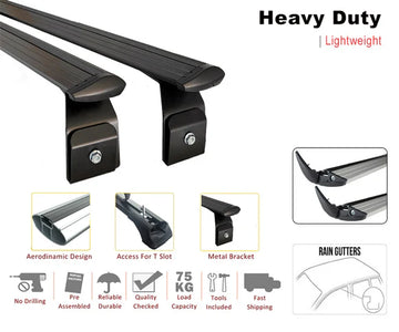 PAW Auto Pro 5 roof rack cross bars Rain gutter detail