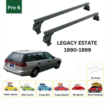 For Subaru Legacy Estate/Wagon 1990-1999 Roof Rack Cross Bars Fix Point Black - 0