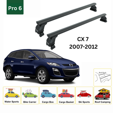 Abschließbarer Aluminium-Dachträger für Fahrzeuge mit Standarddach für Mazda 3 2009-2014 Toros Pro 3 Black - 0